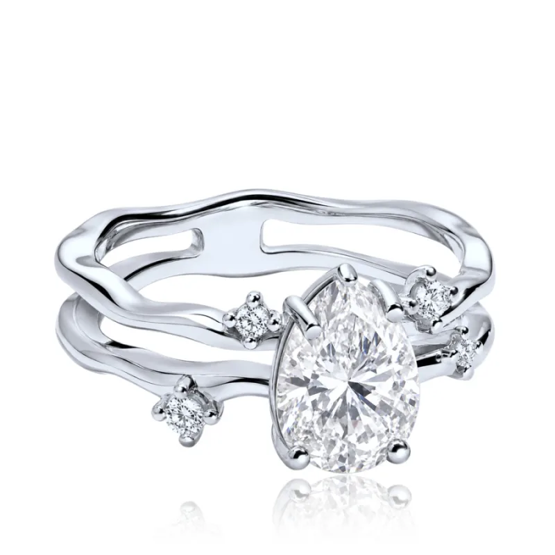 Elegantný strieborný prsteň s bielym zirkónom MINET JMAN0690SR, 56, 3.15 g
