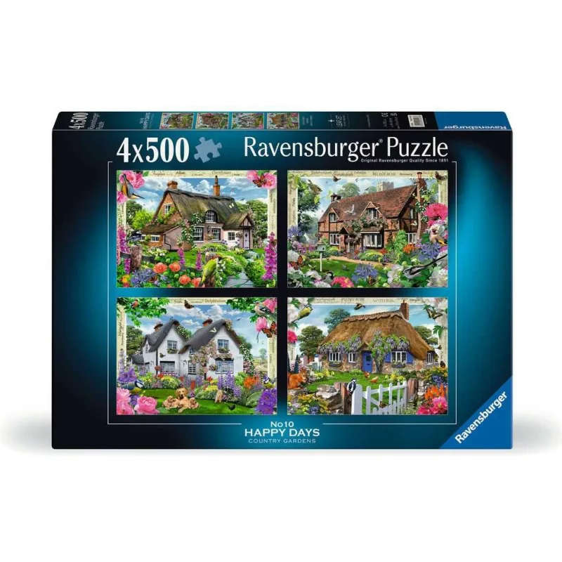 Puzzle Ravensburger 4x500 dielikov Happy Days č. 10 - Vidiecke záhrady
