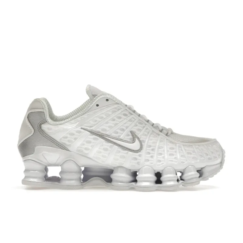 Nike Shox TL White Metallic Silver Max Orange (Women's) - 43