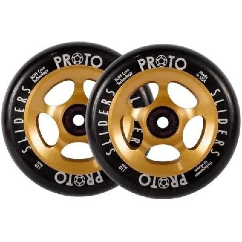 Kolieska Proto Spoked Sliders Black On Gold 110 mm 2 ks