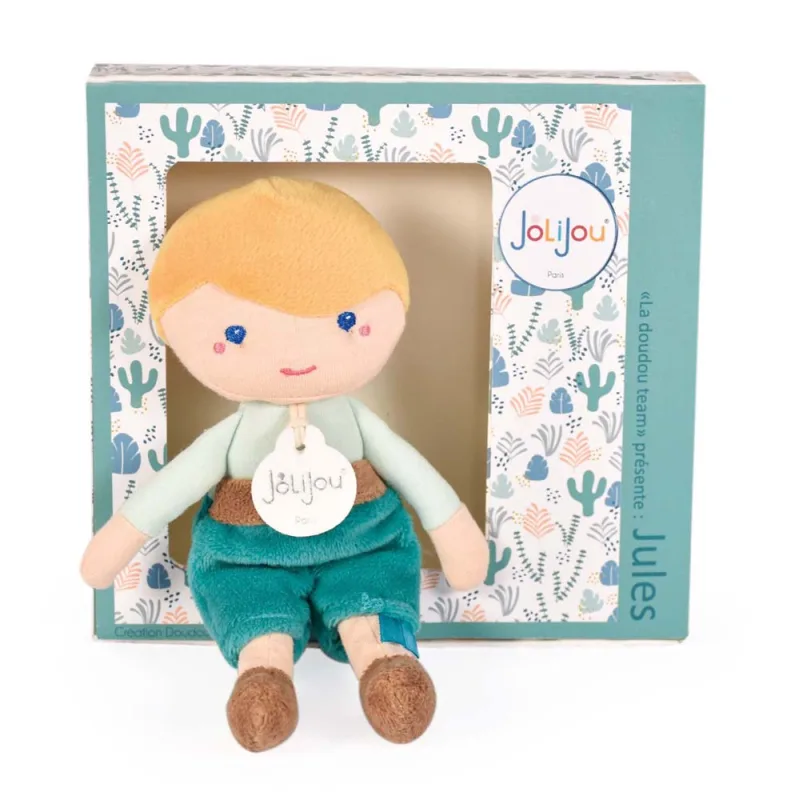 Doudou et Compagnie Paris Doudou Jolijou Bábika Jules 16 cm zelená