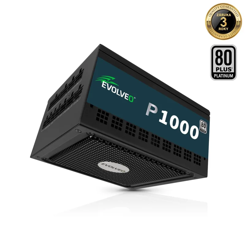 EVOLVEO P1000, 1000W/ ATX 3.1/ 80+ PLATINUM/ P1000-BK