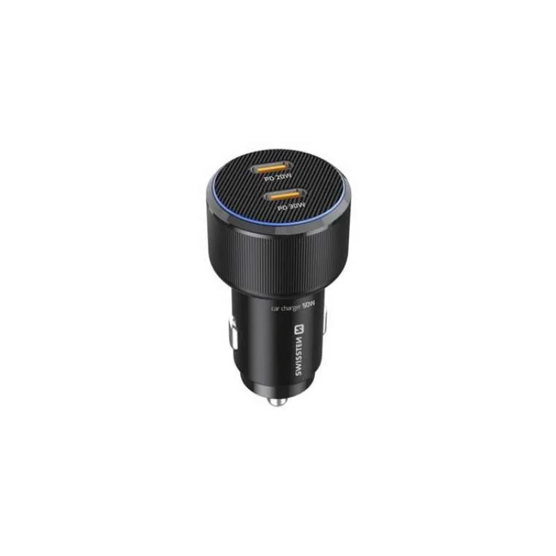 SWISSTEN CL ADAPTÉR 2x USB-C PD, 50W ČERNÝ + KABEL USB-C / USB-C, 1 M (20111909)