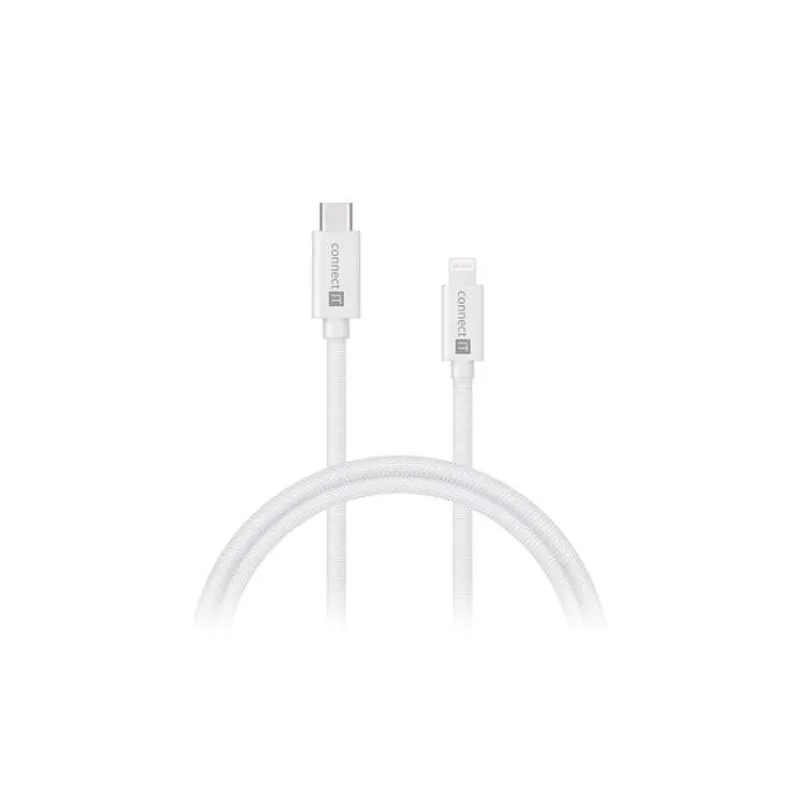 CONNECT IT Wirez kabel USB-C - Lightning, 27 W, 1 m, BÍLÁ (CCA-4110-WH)
