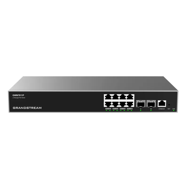 Grandstream GWN7811P L3 Managed Network PoE Switch 8 portů / 2 SFP+, VLAN, DHCP, Stacking GWN7811P