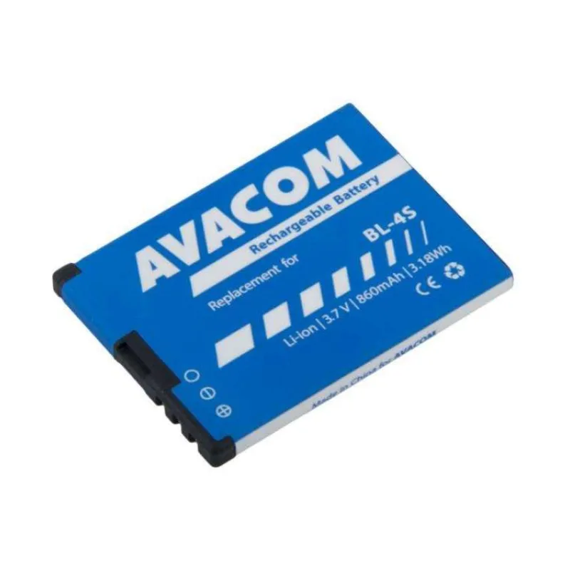 Batéria AVACOM GSNO-BL4S-S860 do mobilu Nokia 3600 Slide, 2680 Li-Ion 3,7 V 860mAh (náhrada BL-4S) (GSNO-BL4S-S860)