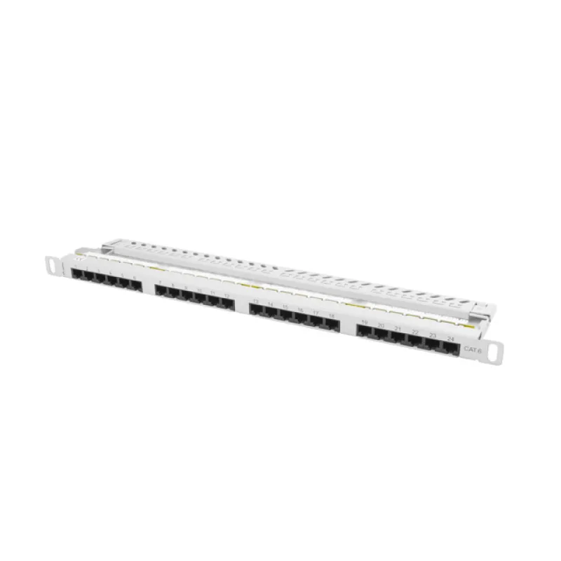 PATCH PANEL 24 PORTŮ 0,5U 19" CAT.6 UTP ŠEDÝ LANBERG PPU6-0024-S