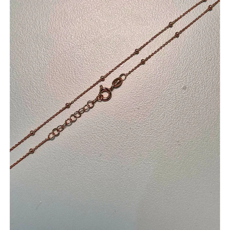Stříbrný pozlacený řetízek s kuličkami dĺžka retiazky 42+3cm