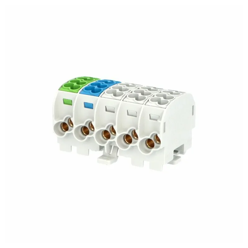 Hora eTec GmbH Svorkovnica rozbočovacia Cu HLAK 25/5 C PEN3L zelená/modrá/3xšedá 5pól 152A 5 x vstup 2x25mm2 plus 5 x výstup 2x16mm2