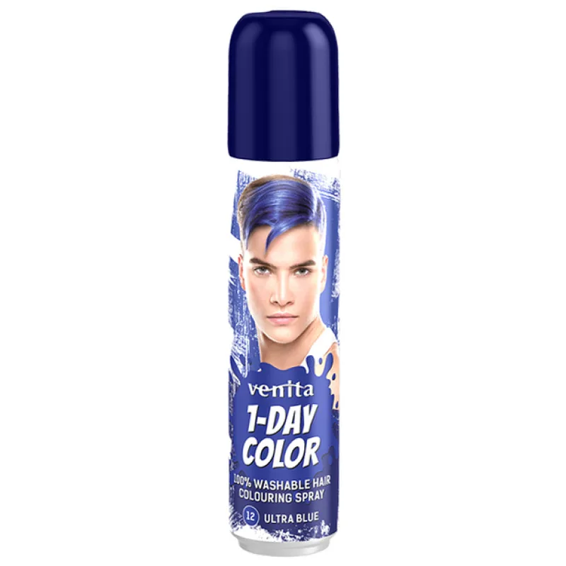 VENITA 1-DAY Colouring Spray 12 ULTRA BLUE - farebný sprej na vlasy 50ml - ultra modrý