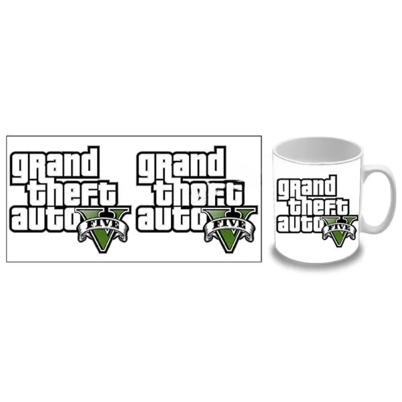 Grand Theft Auto 5 (GTA 5) - Logo White (hrnček)