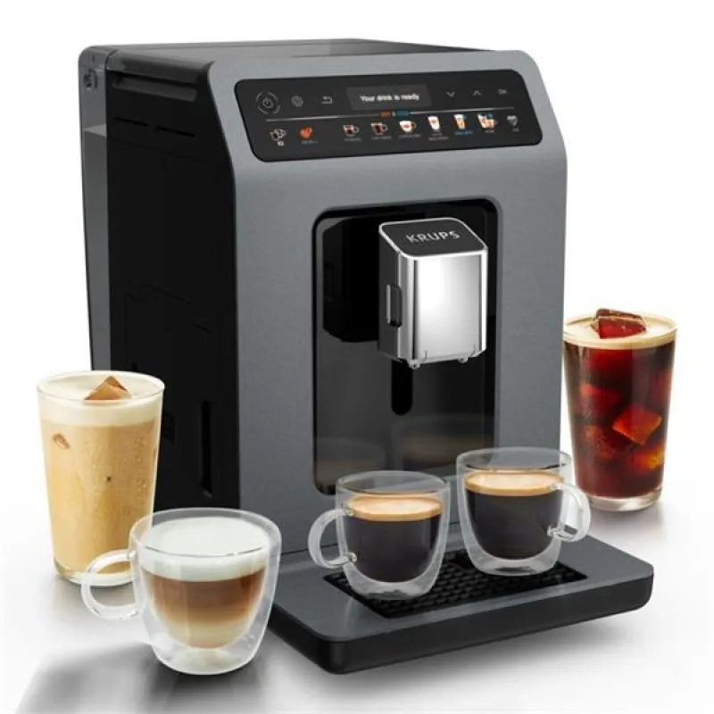 KRUPS Automatický kávovar Evidence Hot & Cold EA898GF0 tmavosivý EA898GF0