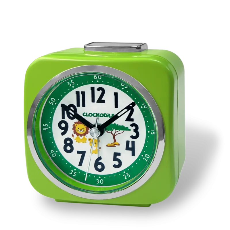CLOCKODILE Zelený dětský budík LEV A LVÍČE - 3 ROKY ZÁRUKA! CAS3004