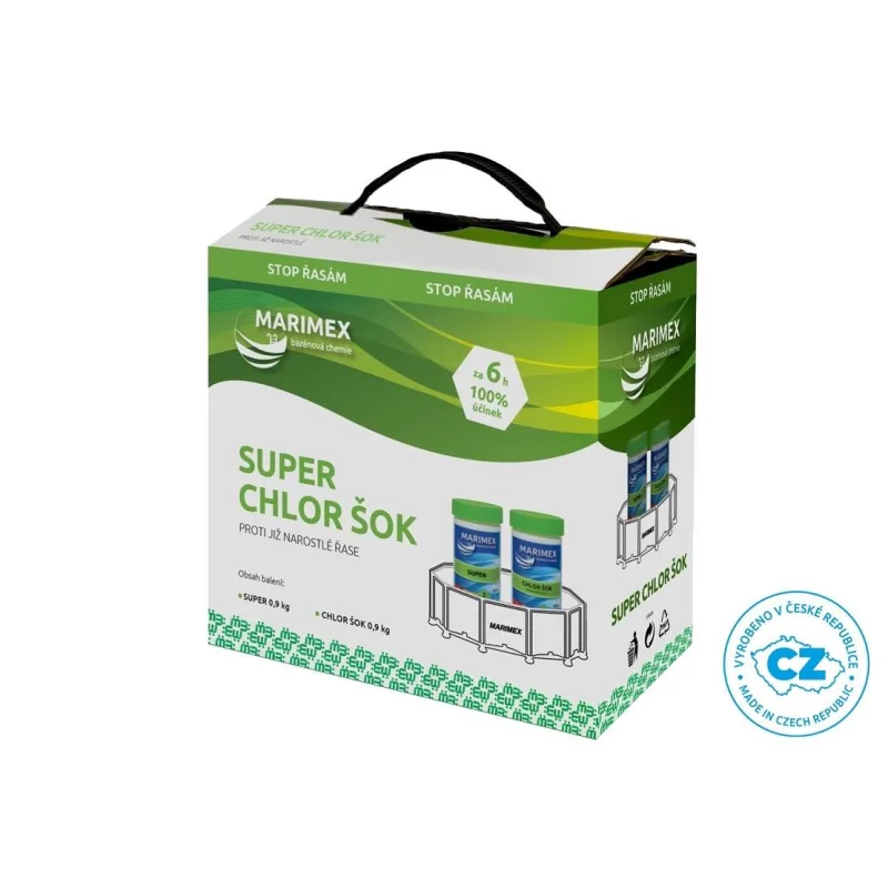 Marimex Super Chlor Šok 2x 0, 9 kg - bazénová chemie - ŘASY 11301306