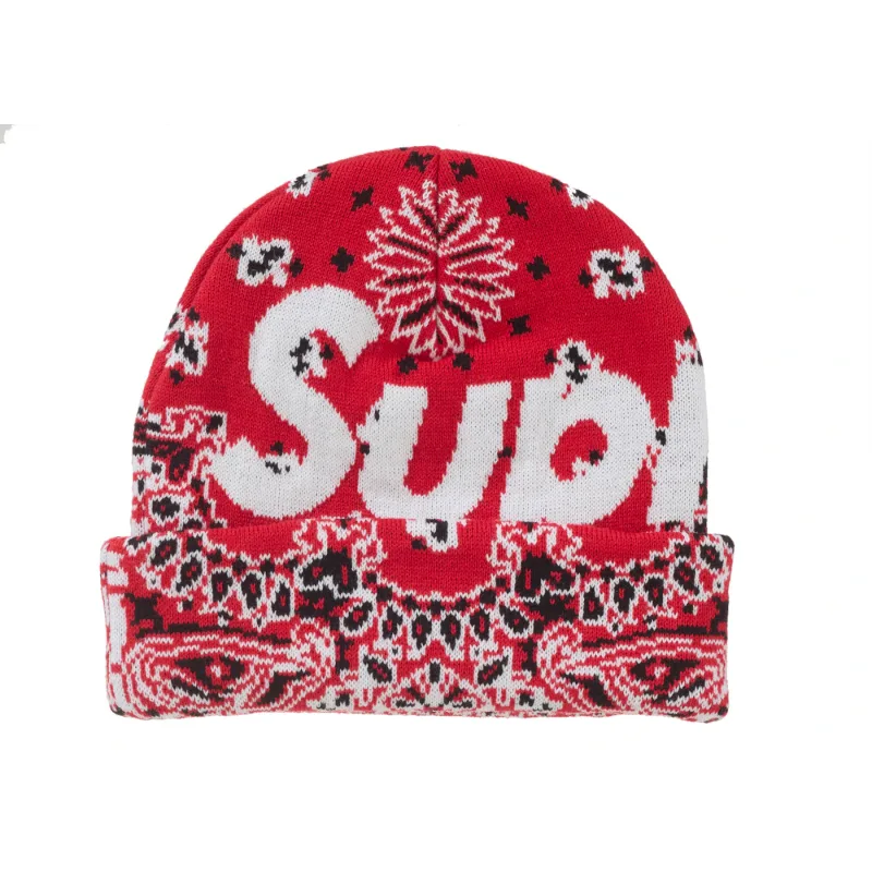 Supreme Bandana Big Logo Beanie Red - OS