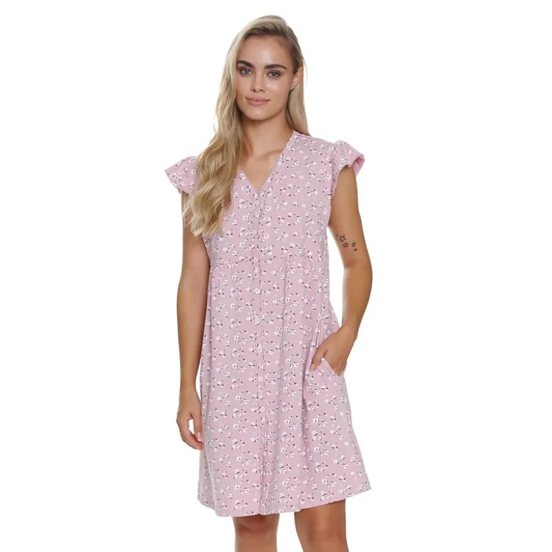 Materská nočná košeľa Daisy Flowers ružová XL