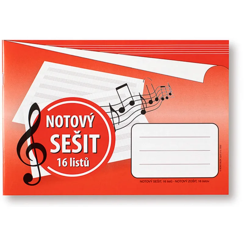 BOBO BLOK Notový sešit A5, 16 listů
