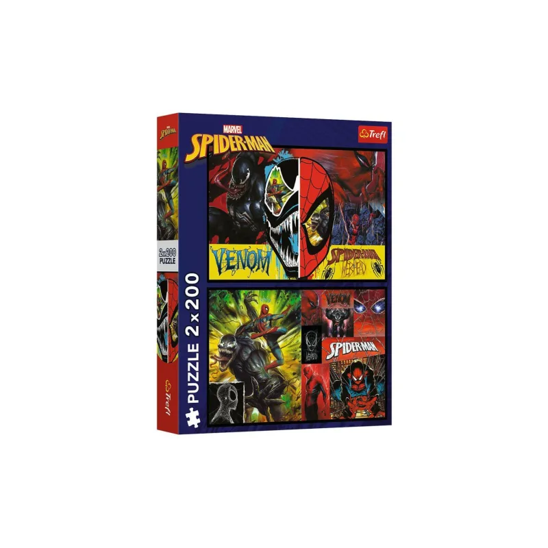 Trefl Puzzle 2v1 Spider-Man vo dne v noci 2x200 dielikov 41x27,5cm v krabici 26x34x4,5cm