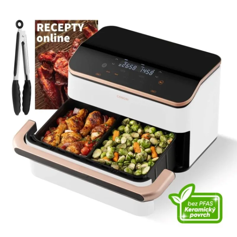 Cosori Dual Blaze TwinFry chytrá horkovzdušná fritéza10 L, keramika, …