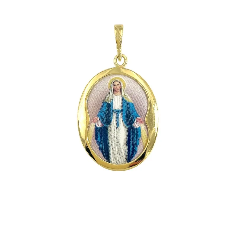 Prívesok madonka modro biela pozlátená