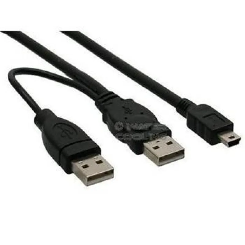 PremiumCord USB 2.0 napájecí Y kabel A/M + A/M -- A/M mini 0.4m + 0.5m ku2y02
