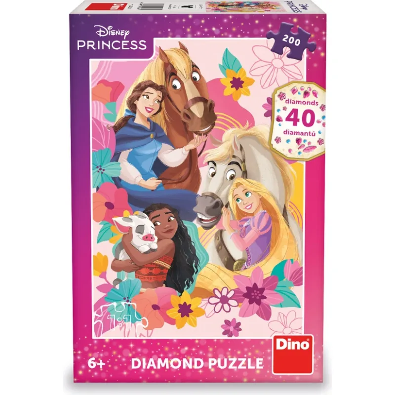 Diamond Puzzle Dino 200 dielikov Princezné so zvieratkami