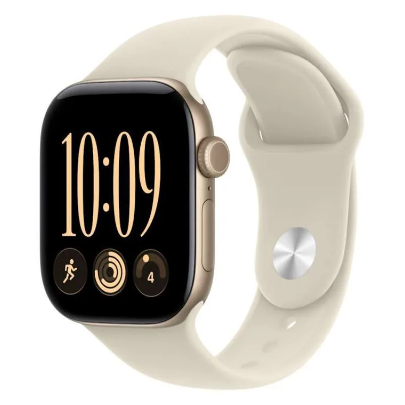 Apple Watch Series 12 GPS 42mm Light Gold Aluminium Case with Sand Sport Band - M/L (MJEE4RK/A)