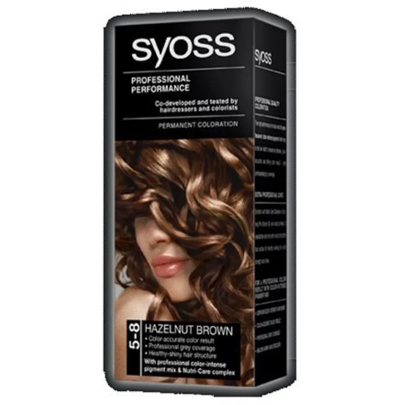 SYOSS Professional Permanentná farba na vlasy Hazelnut Brown - orieškovo hnedá 5-8