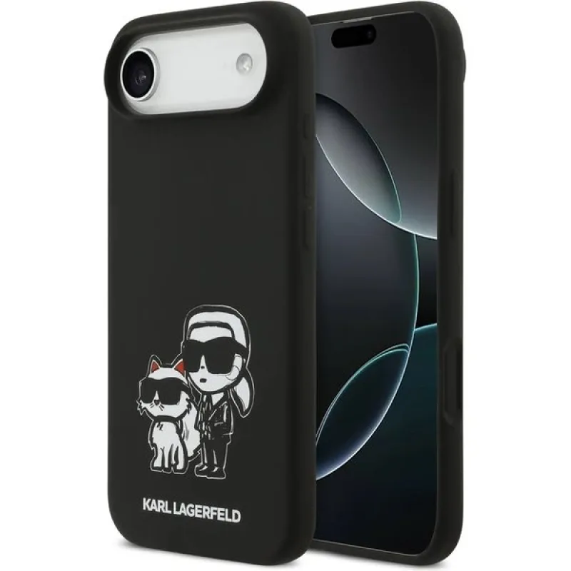 Karl Lagerfeld Liquid Silicone K&CH Sketch MagSafe kryt iPhone Air čierny
