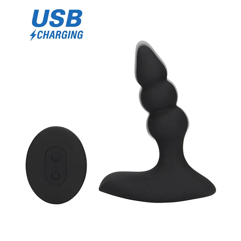 Shots Beaded Vibrating Anal Plug with Remote Control