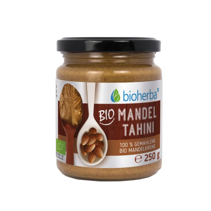 Bioherba 100 % bio mandľové tahini z mletých bio mandľových jadier – 250 g –