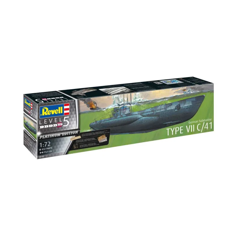 Revell Plastic ModelKit ponorka Limited Edition 05163 - Nemecká ponorka Typ VII C/41 (Platinum Edition) (1:72)
