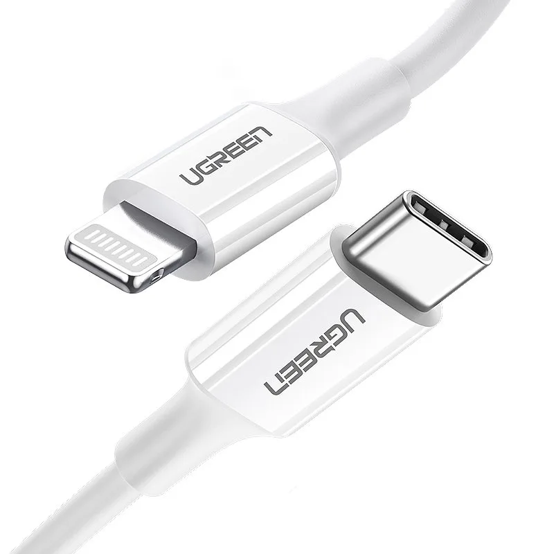 Ugreen US171 Lightning - USB-C MFi PD kábel 20W 480Mb/s 1m - biely