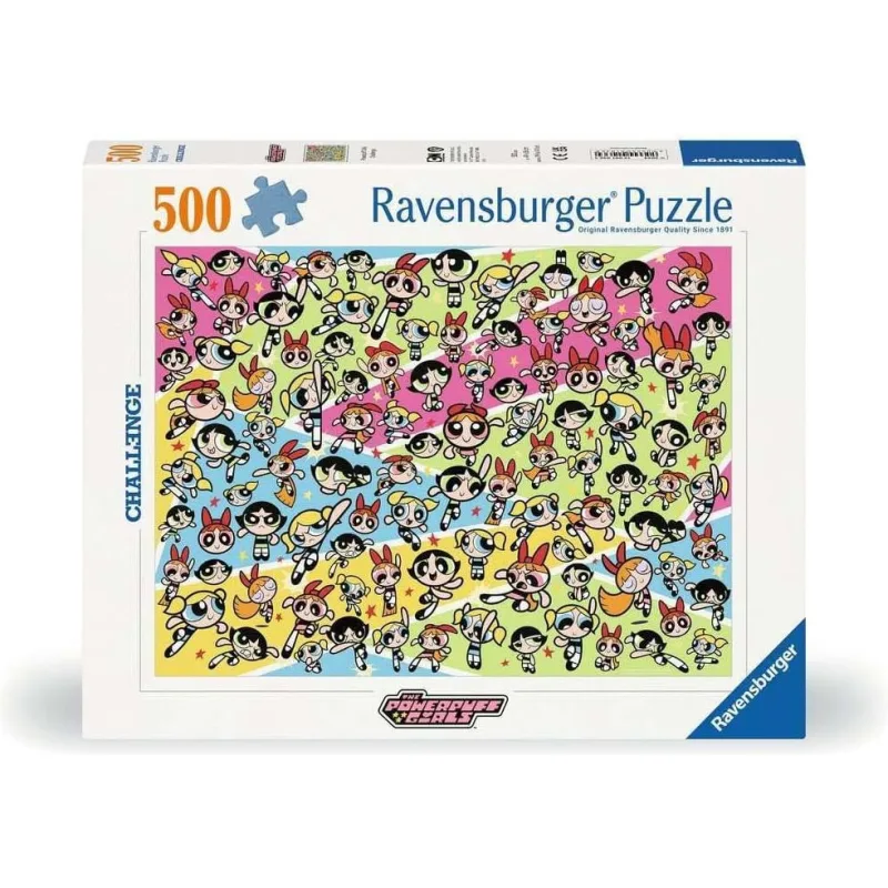 Puzzle Ravensburger 500 dielikov Challenge: Raketové dievčatá (The Powerpuff Girls)