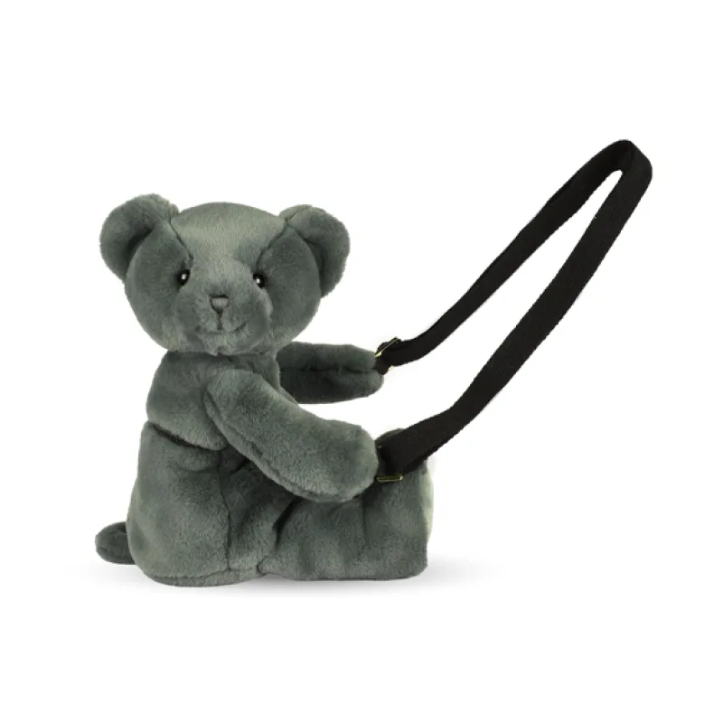 Doudou et Compagnie Paris Doudou Plyšová taška cez rameno Medvedík khaki 30 cm