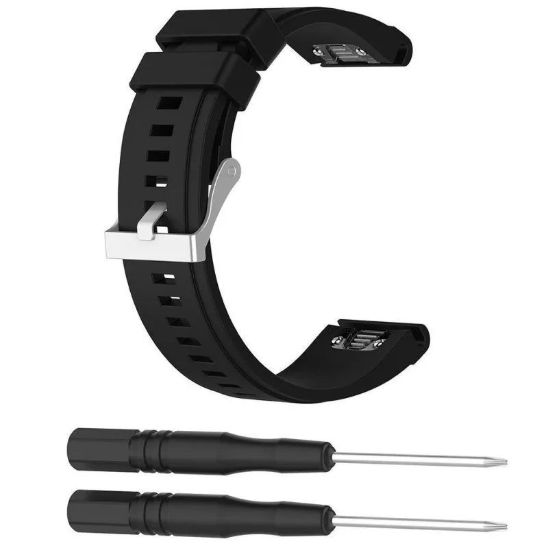 Silikónový remienok pre Garmin Fenix 3/5x/5x sapphire/5x plus/3hr čierny ESES 1530000429