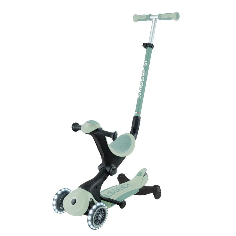 GLOBBER Kolobežka GO UP DELUXE 360° LIGHTS ECOLOGIC 3v1, pistáciová