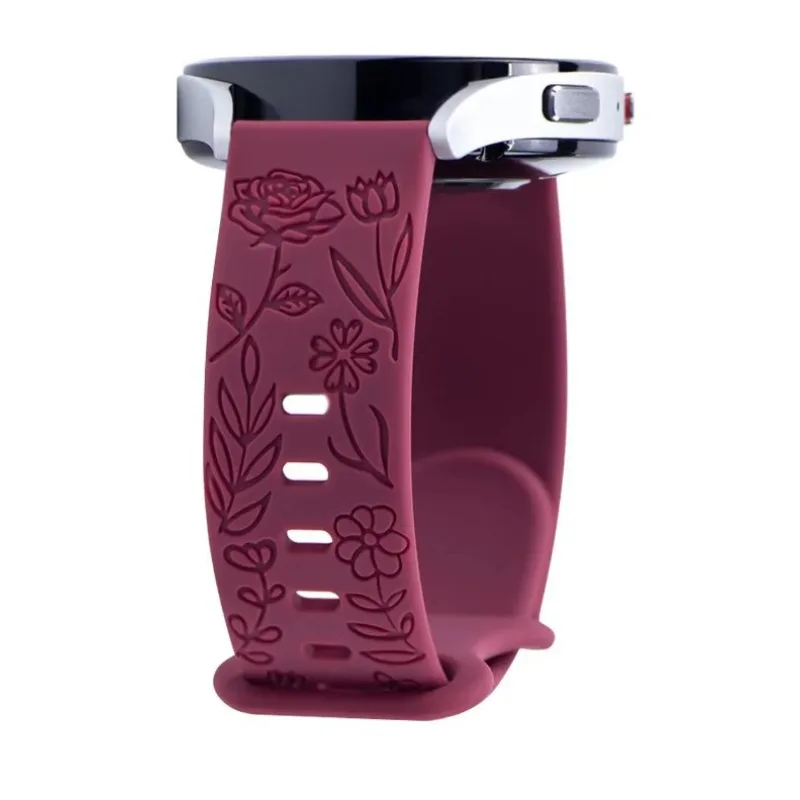 Silikonový řemínek - Květinový vínový, 20 mm ESES 1530006480