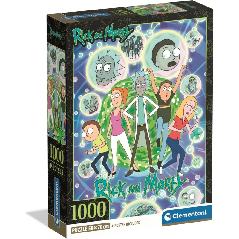 Puzzle Clementoni 1000 dielikov Rick a Morty: Rodinná multidimenzia