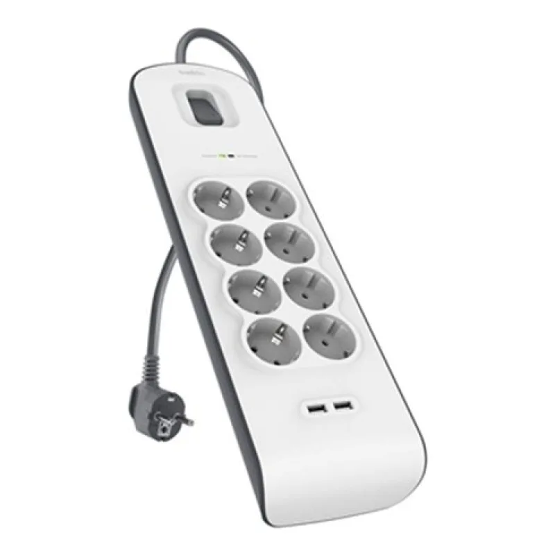 Belkin prepäťová ochrana BSV804 8 zásuviek, 2xUSB 2,4A, 2m kábel…