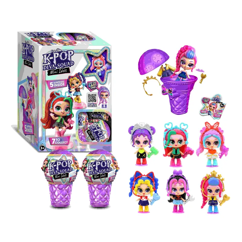 K Pop Diva SquadMini Collectible Dolls 6 Asst