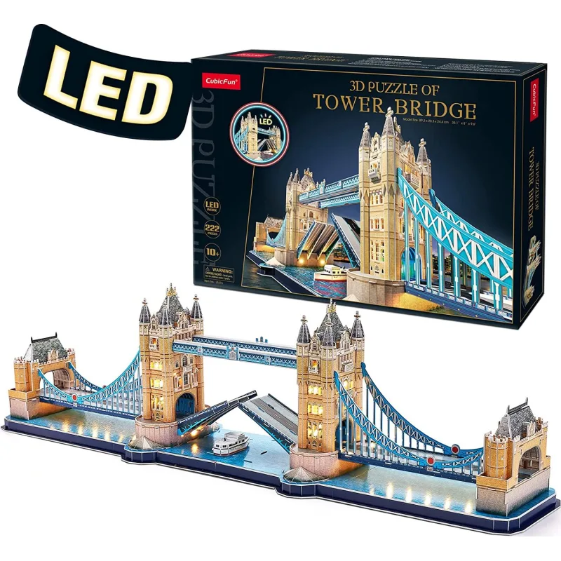 CubicFun Svietiace 3D puzzle Tower Bridge 222 dielikov
