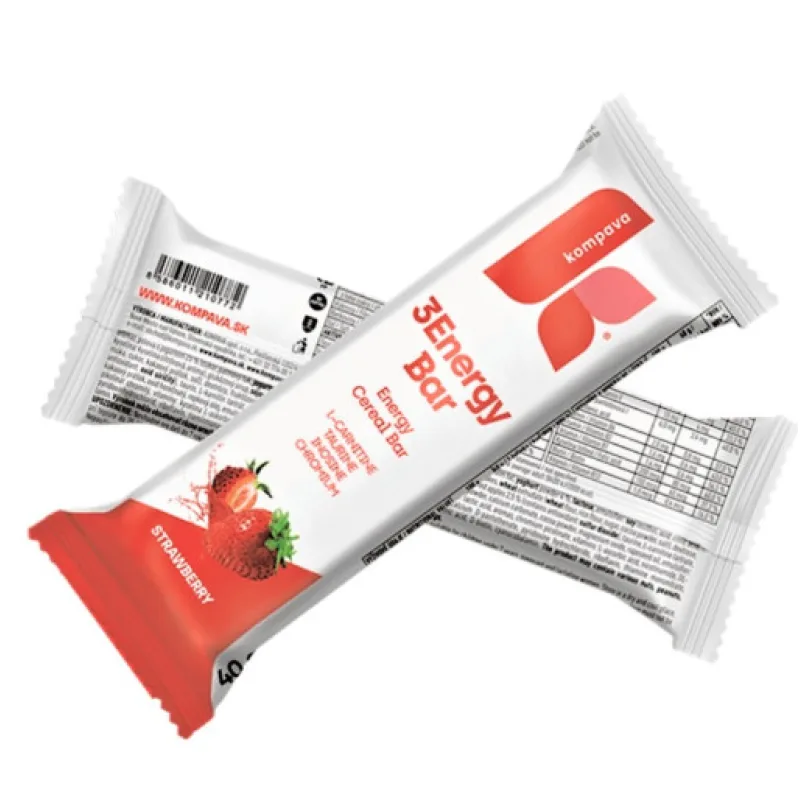 Kompava 3Energy Bar tyčinka, jahoda 32x40g, karton