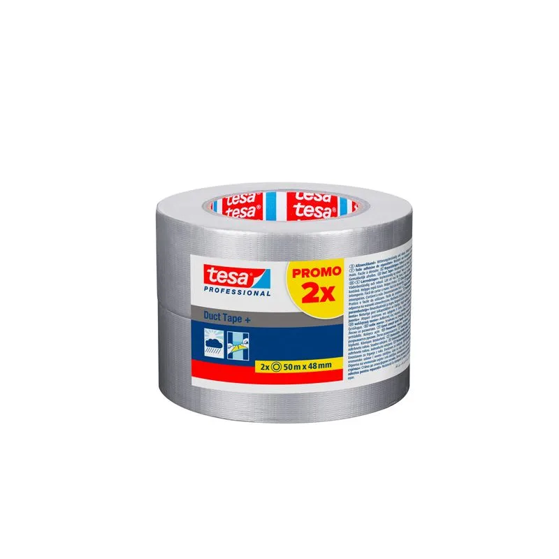 Páska tesa Duct Tape, lepiaca, strieborná, textilná, 48 mm, L-50 m