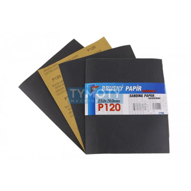 Papier brúsny 230x280mm P120 10ks Waterproof