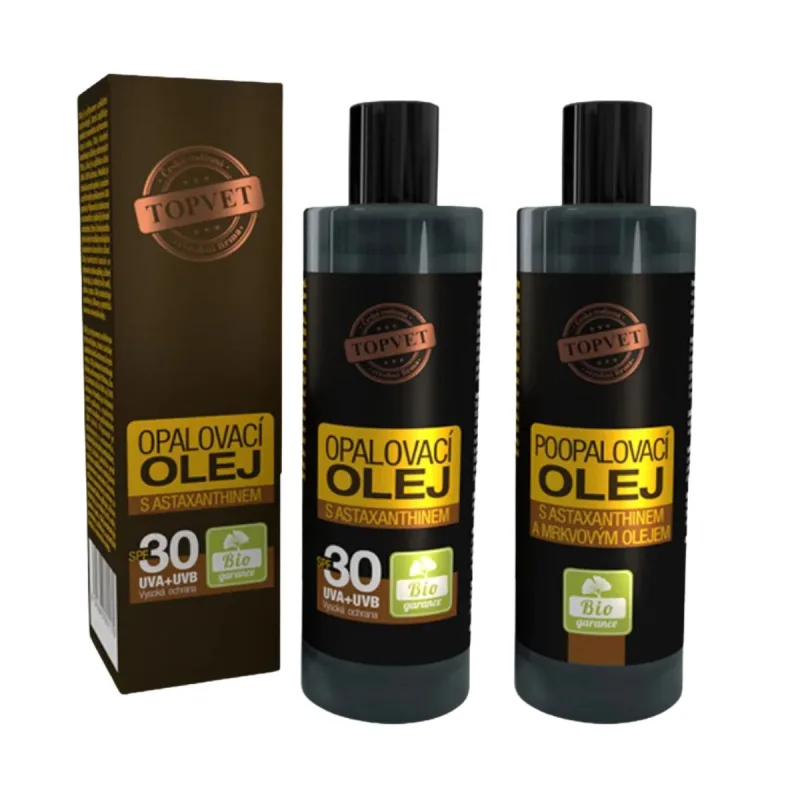 Green idea Zvýhodnený set na opaľovanie a po opaľovaní: Opaľovací olej s astaxantínom SPF 30 + Olej po opaľovaní -