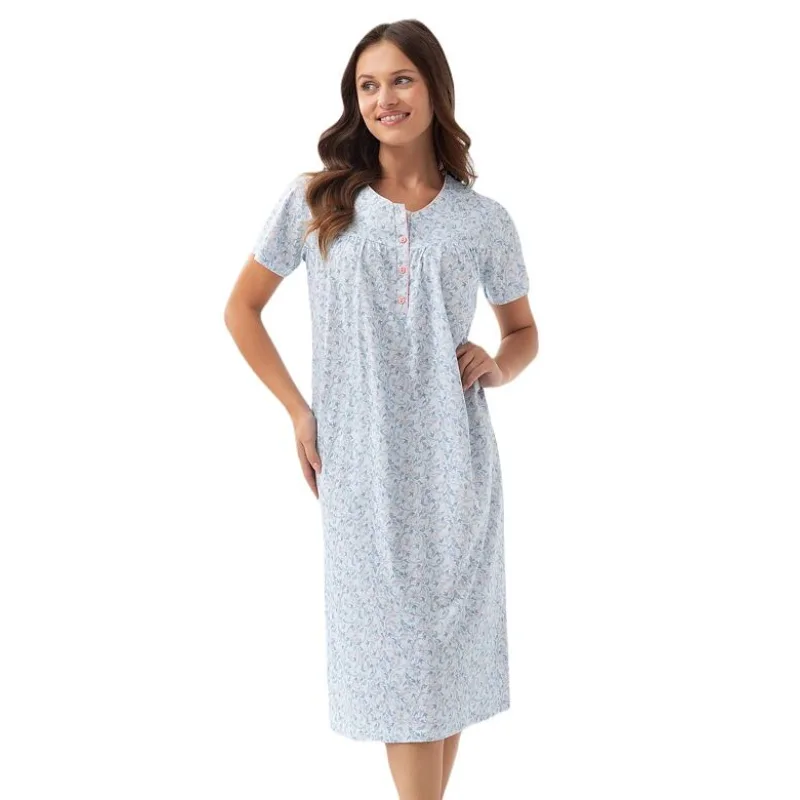 Dámska nočná košieľka Ester 8 modrá lúka 3XL