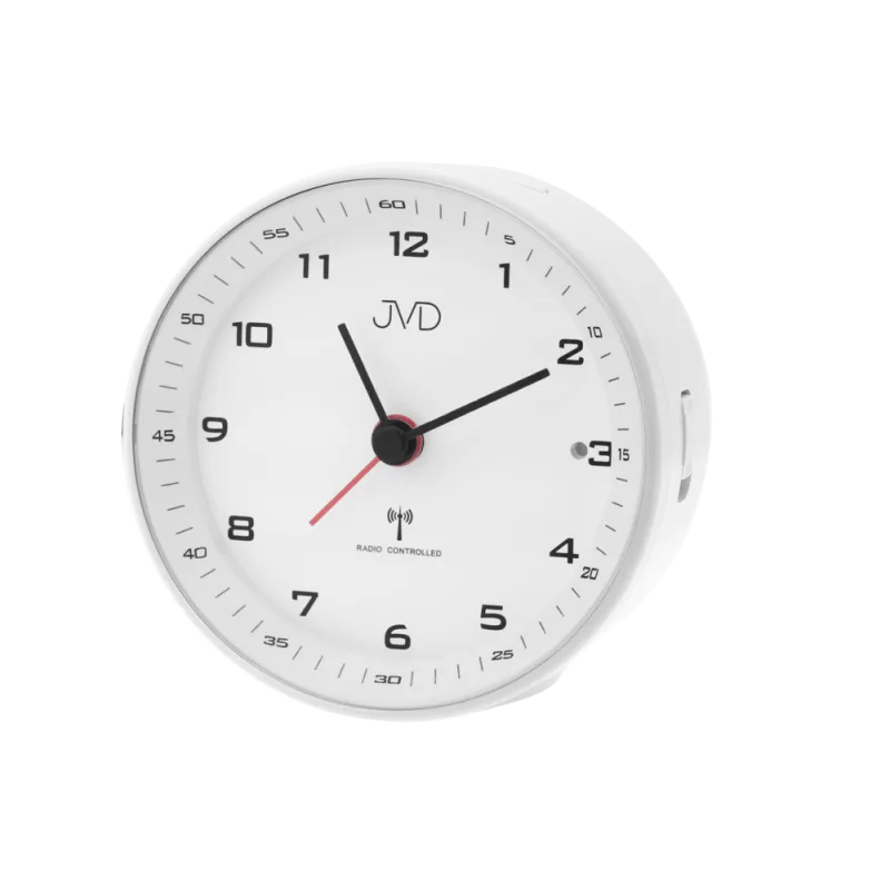 JVD Kulatý bílý rádiem řízený budík JVD RB978.2