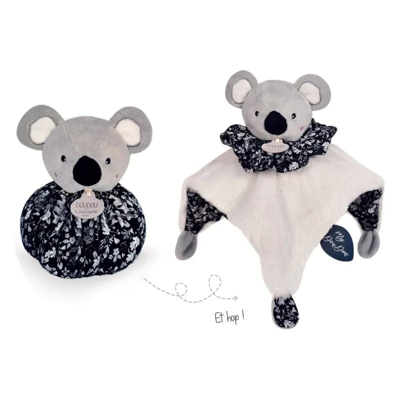 Doudou et Compagnie Paris Doudou Muchláčik šedá koala 3v1