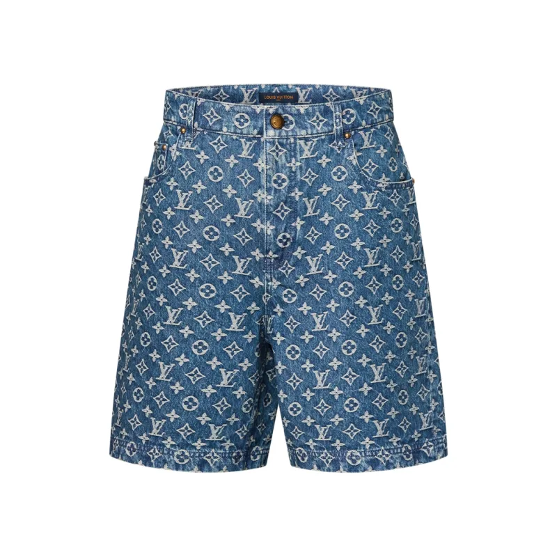 Louis Vuitton Monogram Denim Shorts Blue - XL